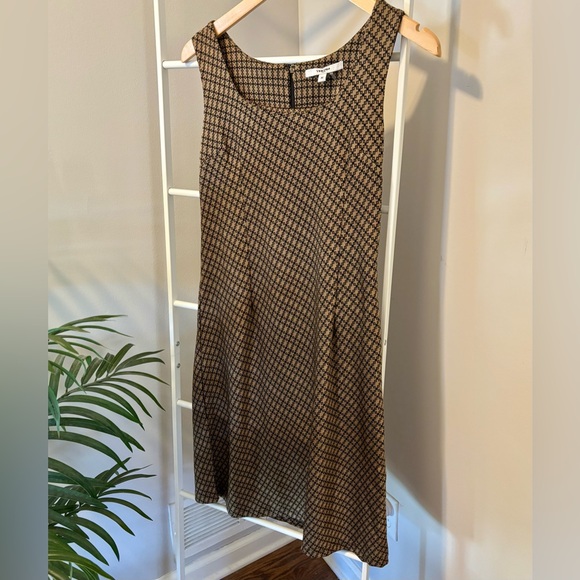 Vertigo Paris Dresses & Skirts - Vintage Vertigo Paris Black & Tan Geometric Midi Dress